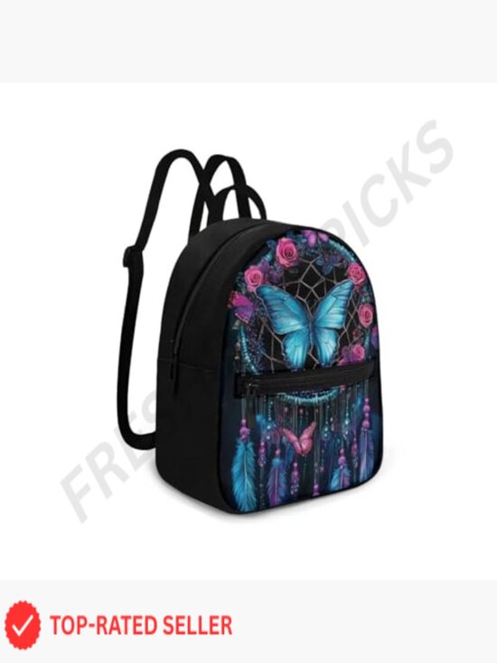 Dreamcatcher Butterfly Mini Backpack Trendy Lightweight Daypack RFID Blocking
